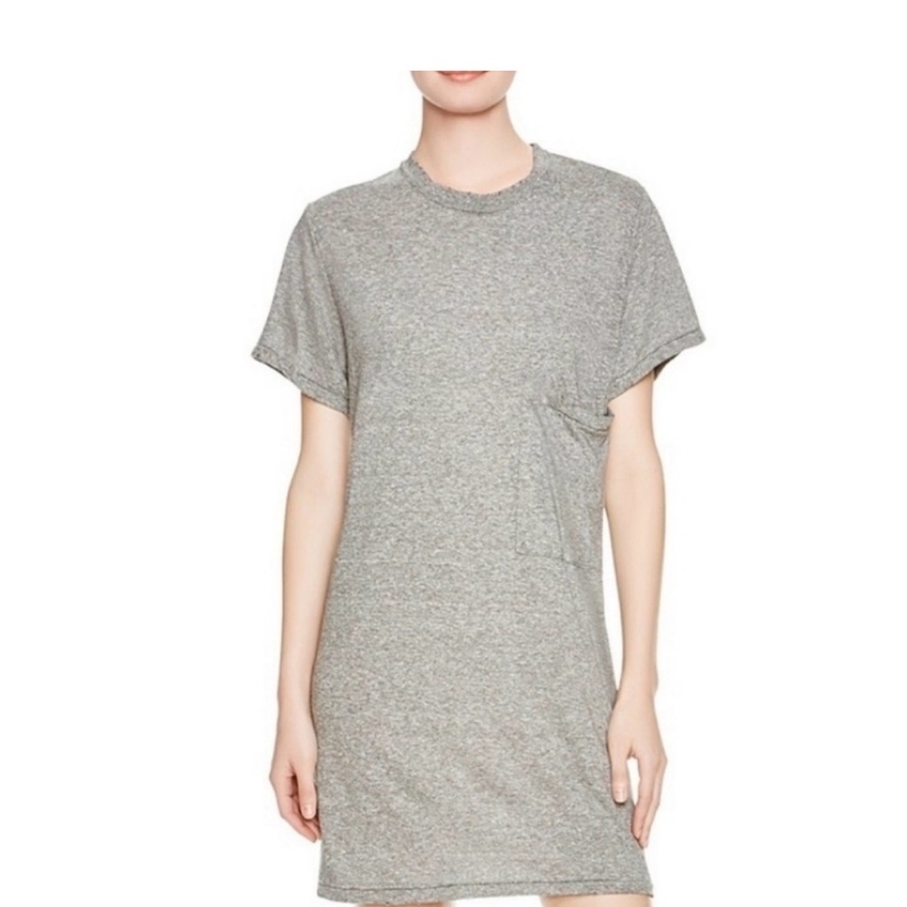Current/Elliott Heather Gray Short Sleeve Pocket Tee Dress